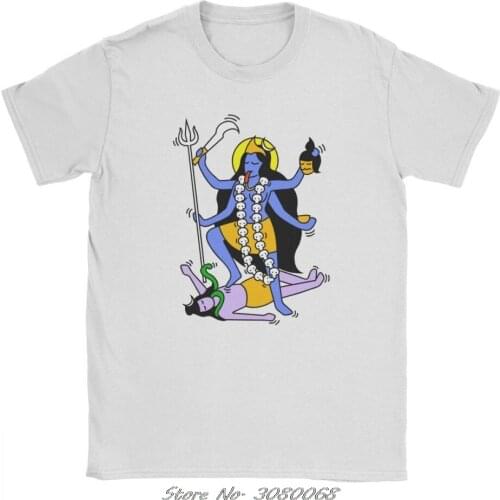Shiva Kali Indian Style T Shirts Men Hot Sale Clothes Unique T-shirts O-neck 100% Cotton Tees Streetwear