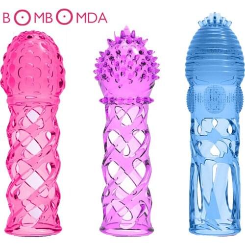 Male Penis Sleeves Penis Extension Reusable Condom Cock Ring Clitoris Stimulator Sex Toys for Men Delayed Ejaculation Penis Ring