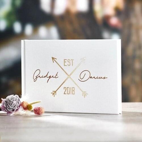 Personalised names date Gold Foil Unique Wedding Guest Books guestbook Alternative Customize wedding Rustic memory Guest Book