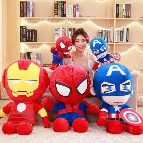 Disney Marvel Plush Toys Spider Man Captain America Avengers Stuffed Dolls Pillow Animation Figure Kid Children Plushies Gift