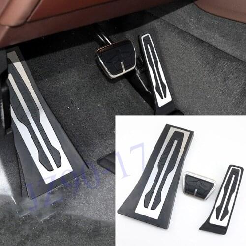 Antiskid AT Pad Stainless Steel Accelerator Gas Brake Footrest Pedal Pad Fit For BMW X5 X6 X5M X6M F15 F85 F16 F86 2015- 2018