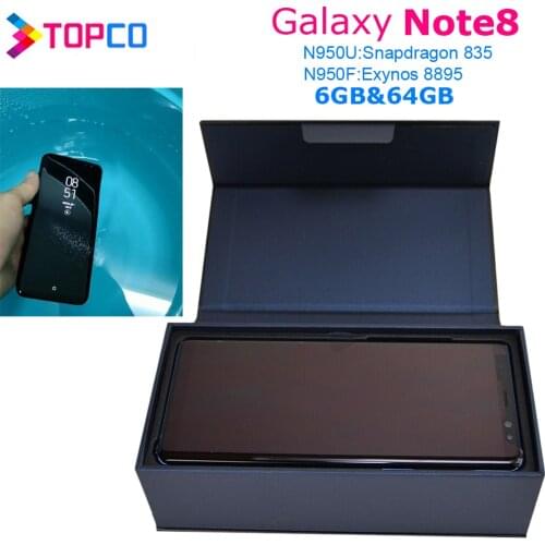 Samsung Galaxy Note8 Note 8 N950U/N950F Unlocked 4G LTE Android Phone Octa Core 6.3" Dual 12MP Back Cameras RAM 6GB ROM 64GB