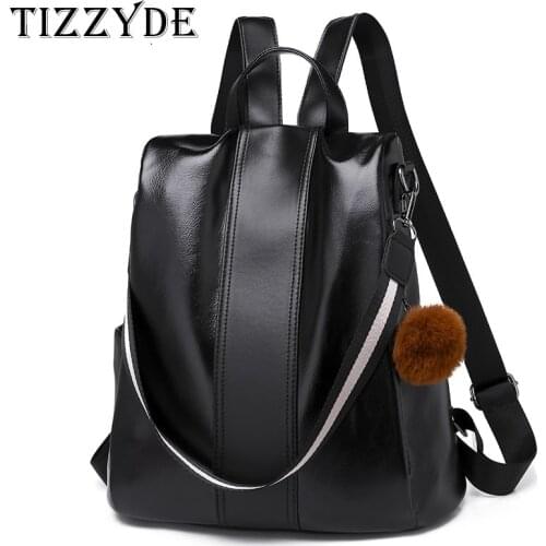 Backpack Female PU Leather Korean Version of The Wild Tide Fashion Student Bag Travel Convenient Large-capacity Backpack JMD458