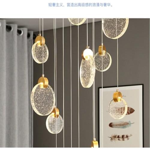 Modern Chandeliers LED Stair Chandelier Loft Kitchen Home decor Crystal lights nordic Indoor Lighting hang lamp