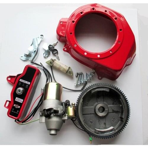 ELECTRIC START KITS GX160 FOR HONDA GX160 GX200 5.5HP 6.5HP 2KW 3KW GENERATOR HOUSING STARTER MOTOR FLYWHEEL CHARGE COIL SWITCH