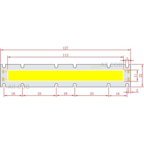 20W LED COB Strip 127mm 22mm High Power Light Source COB Hard DIY bulb Module 20W 30-33V DC lamp for Outdoor Downlight