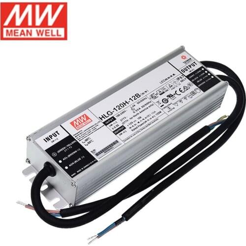 MEAN WELL HLG-120H-12B 12V Dimming Power Supply 110V/220V AC to 12V DC 10A 120W waterproof IP67 Dimmable LED driver Transformer