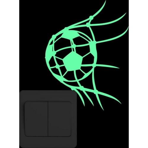 Luminous Soccer Sport Football Wall Sticker Glow in the Dark Switch Decal for Boys Room Children Bedroom Home DIY Decoration