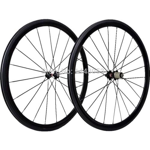 Carbon bike 700c wheel Road bicycle 50mm Clincher glossy carbon wheelset carbon fiber+Novatec 271 Hub free shipping