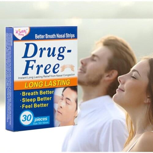 Ifory 30 Pieces/Box Improve Sleep Product Anti Snore Strips Aid Sleep & Snoring Stop Snore Plaster NoseAid to Stop Snore Plaster