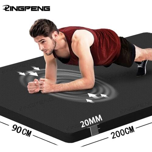 Mens Rubber Yoga Mat Widened and Thickened 20MM High Quality Non-slip Belt Bag Pilates Fitness Exercise Gymnastics Home