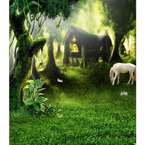 White horse backgrounds photography vinyl portrait fairy-tale kids photography backdrop in photo studio kits photophone CM-6746