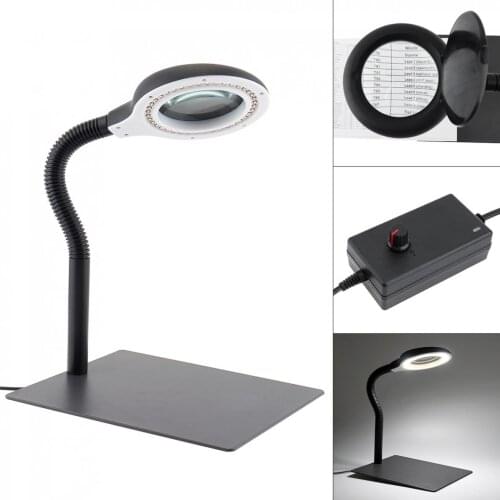 Wlks-608 110V / 220V 18W Magnifying Glass Brightness Light Desk Lamp with 15X and 40 LED Lighting for Reading