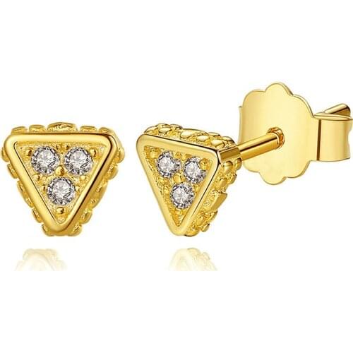 Yellow Gold Color Silver Earrings S925 Silver Ear Studs Hoop Earrings for Women Silver Drop Earring Jewelry Girl Lady Woman Gift