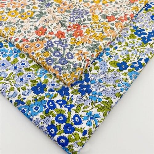 145x50cm Floral Cotton Poplin Sewing Fabric Making Womens Wear Dress Children Clothing Home Clothes Cloth
