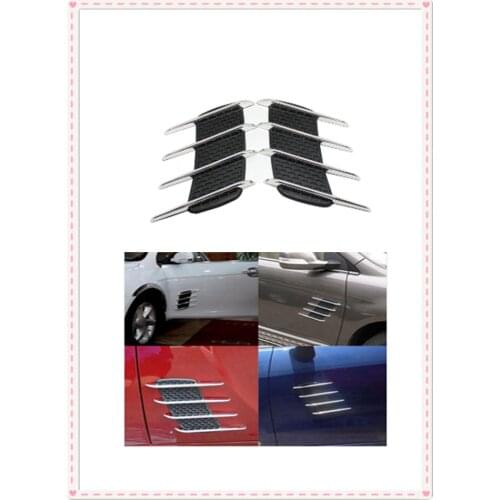 2Pcs Cool Chrome Shark Gills 3D Car Stickers Side Vent Air Flow Sticker for Renault Eolab Twizy Twin-Z Twin-Run Symbol