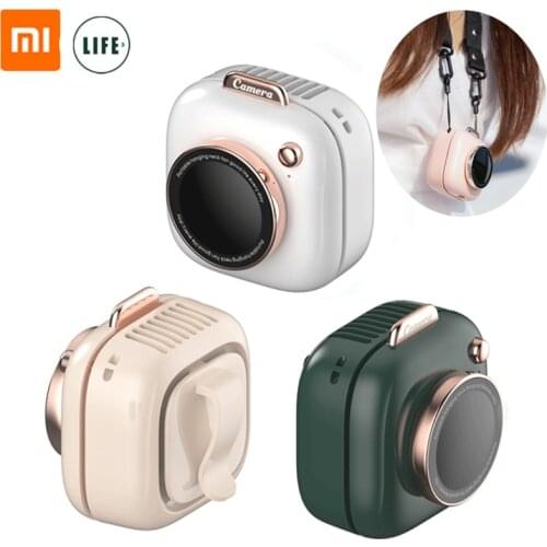 3 Speed 3Life Camera Shape Hanging Neck Fan Portable Mini Camera Fan USB Rechargeable Mute Creative Summer Small Air Cooler
