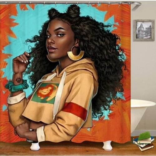 African American Women Black Art Afro Girls Shower Curtain