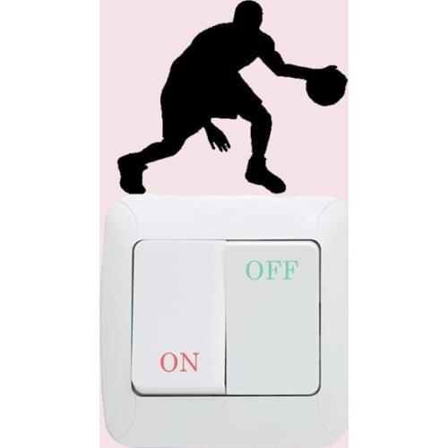 Basketball Fashion Bedroom Wall Stickers Vinyl Light Switch Decals 6SS0312