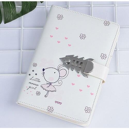 A5 PU Leather Planner Notebooks And Journals Password Agenda Office Bussiness Diary With Lock Notebooks School Supplies