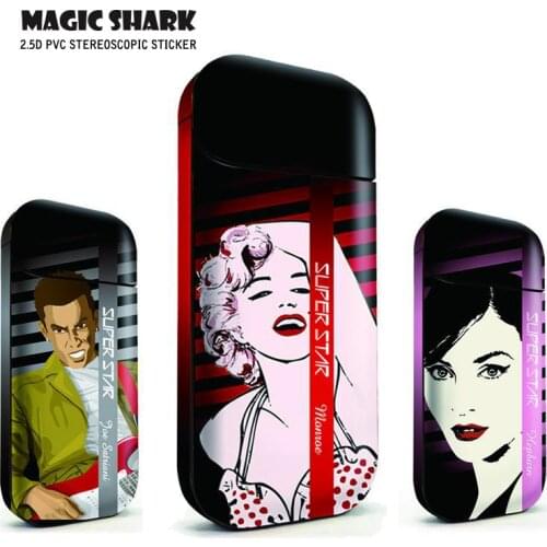 Magic Shark Black White Super Star Simple Sexy Lady Case Cover Film Sticker for IQOS 2.4 Plus 2.4p E Cigarette