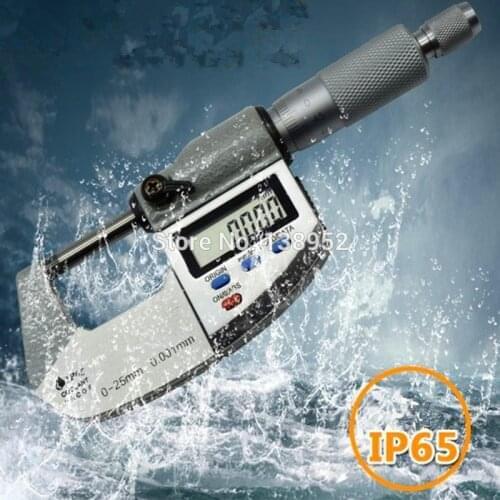 0-25mm 0.001mm IP65 Waterproof Digital Micrometer 25mm outside micrometer Caliper thickness gauge Electronic micrometer