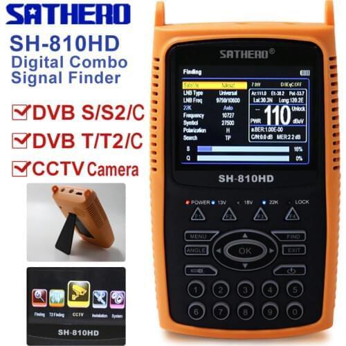 Digital Satellite Finder Meter Combo SAT Finder DVB S2/T2/C Signal finder satellite receiver Sathero SH-810HD CCTV Tester camera