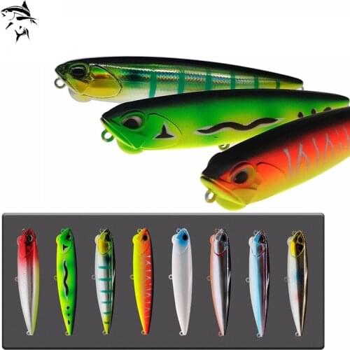 Crazy Pencil Popper Fishing Lures 65mm/100mm 5.6g/14.5g Top Water Long Casting Wobblers Artificial Hard Bait For Bass Pike Pesca