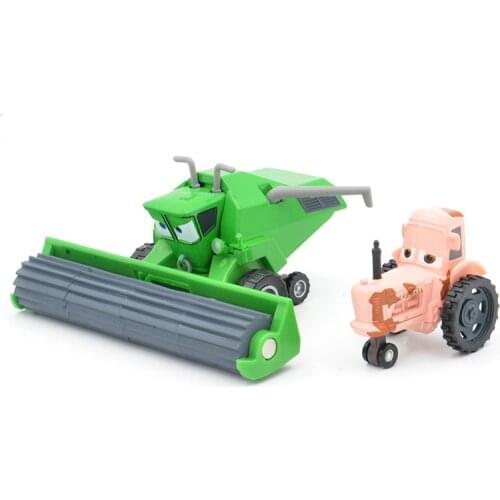 Disney 100% Original Pixar Cars Lightning Mcqueen Green Frank & Tracter Chewall Diecast Metal Model Cute Toys Car For Kids Gifts