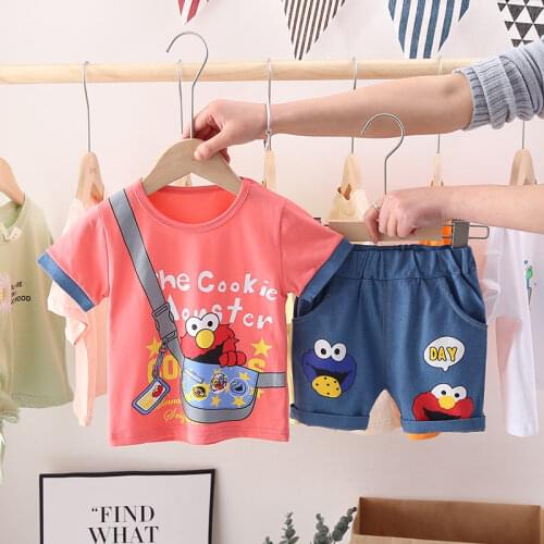 Summer Children Boys Girl Clothing Sets Kids cartoon T-Shirt Shorts 2Pcs/Sets Toddler Leisure Sport Suits Baby Cotton Tracksuits