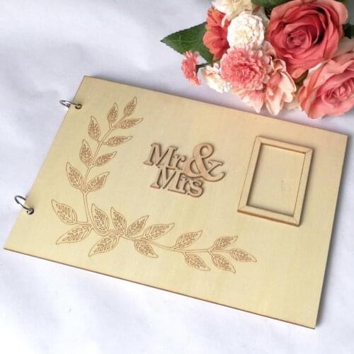 Guest Book Wedding Decoration Rustic Sweet 20/30 Pages Wedding Guestbook Gifts for Guests or Mrs Marriage Pattern Is_customized"