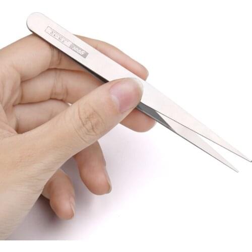 Nail Tool Elbow Tip Tweezers Grafting Eyelashes Special Precision Tweezers Set Anti-static Stainless Steel Tweezers Nails
