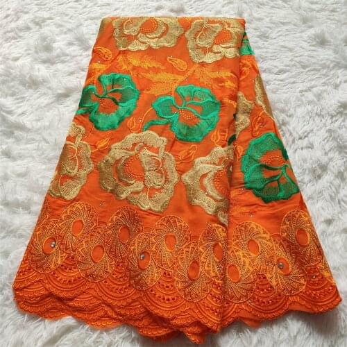 Fashion African 100% Cotton Lace Fabric High Quality French Swiss voile Net Lace Fabric 5 yards For Women Wedding HZ1113