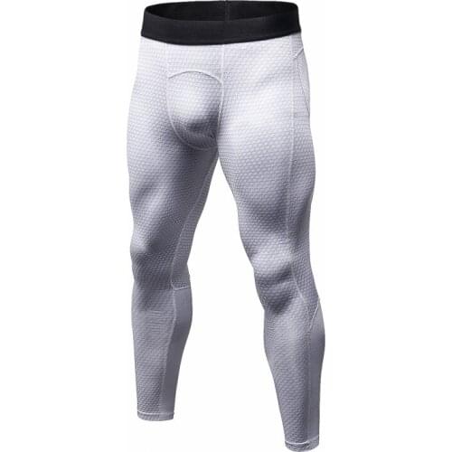 2019 Men\s Fitness Leggings Workout Pants High Waist High Elastic Quick-drying Trousers Sporting Leggings