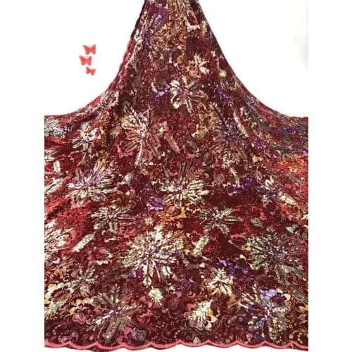 The latest Nigerian lace fabric 2021 high-quality lace tulle African lace fabric wedding French tulle lace material FJ36931