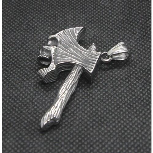 New Fierce Skull Pendant 316L Stainless Steel Fashion Ax Skull Mens Pendant