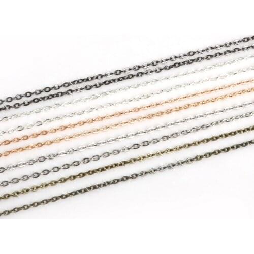 Wholesales 5m/lot 3*2mm Rhodium Metal 5 Colors Plated Necklace Chains for DIY Bracelet Necklace Jewelry Findings Making