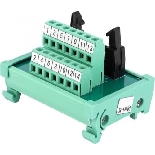 IDC 14P PLC Board Terminal Block 35mm Signal Adapter Board PLC Adapter Relay Module AWG 22-16