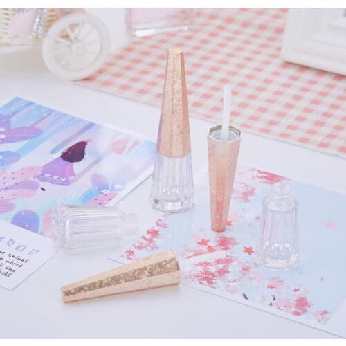 7ml Geometric Cone Shape Empty Clear Lip Gloss Container Portable DIY Lip Balm Liquid Lipstick Tube Dispenser Bottle Makeup Tool