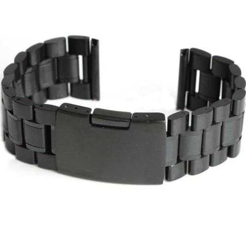 Brand New Men Women 20mm Black Stainless Steel Watch Band Strap Bracelet Straight End Watchband Universal High Quality