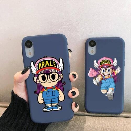 Anime Dr Slump Arale Phone Case For Iphone 6 6s 7 8 Plus XR X XS XSmax 11 12 Pro Mini Max Candy Purple Silicone Cover