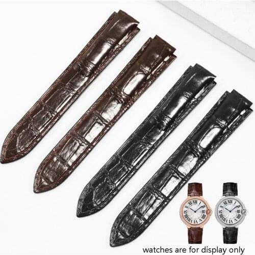 Convex interface Crocodile Leather Strap 16x9 18x11 22x14mm Back Brown Bracelet For Blue Balloon Series Men And Women Wristband
