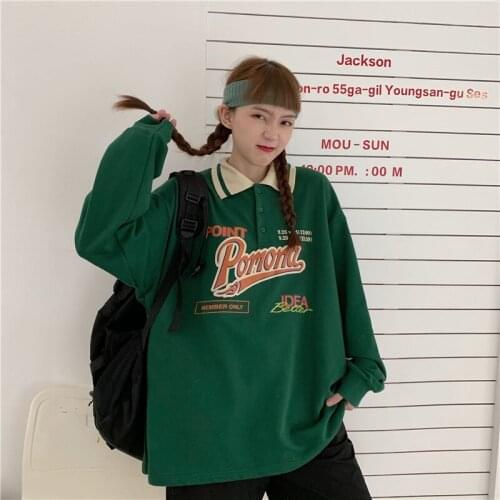 2021 Autumn Oversized Hoodies Women Korean style Trendy Letter Print Sweatshirt Loose Harajuku Top pink Long Sleeve clothes