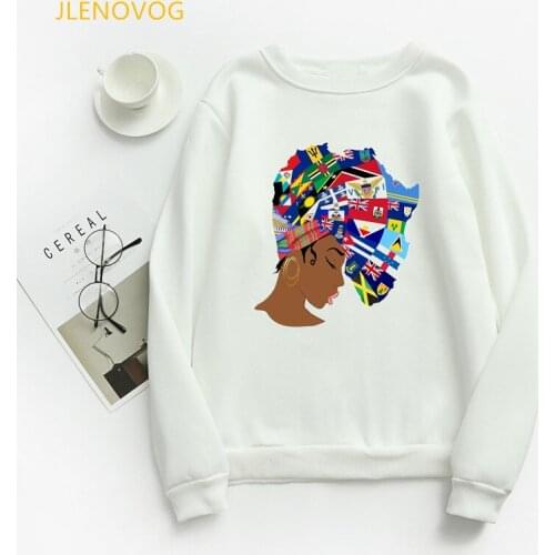 Flags of the world african black girl sudadera mujer melanin poppin hoodies women clothes 2021 autumn winter sweatshirt