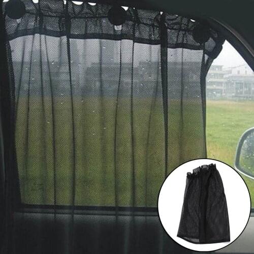 2Pcs Car Sun Shade UV Protection Side Window Curtain Sunshade Sunscreen Curtain UV Protection Side Mesh Casement Curtain