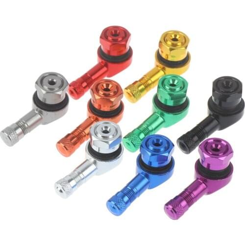2Pcs CNC Motorcycle 90 Degree Angle Wheel Tire Tubeless Valve Stem Aluminum