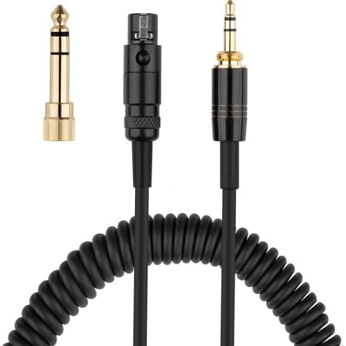 Mini XLR 3-Pin 6.35mm Replacement Spring Cable Extension Cord For AKG K275 K361 K371 BT K702 K7XX K245 M220 Headphones