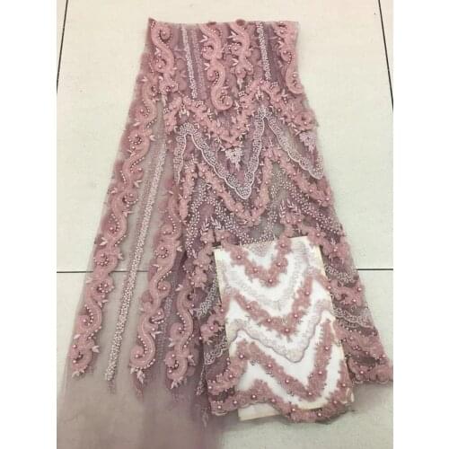 3d lace fabric beaded lace fabric French 2018 Renda For Wedding Embroidery African cotton fabric 5 yard/lot JJH45