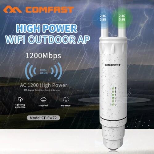 500mW High Power AC1200 Outdoor WIFI Router/Access Point/CPE Dual Dand 2.4Ghz/5Ghz Outdoor AP 10dBi Antenna POE WIFI Coverage AP