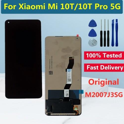 6.67" Original For Xiaomi Mi 10T 5G LCD Display Touch Screen Digitizer For Xiaomi Mi 10T Pro 5G M2007J3SG LCD Screen Replacement